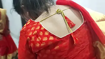 Filthy old lady in a red sari gets horny with her neighbors wife