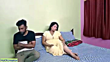 Auntys explicit threesome sex scene with Hindi audio described as Indian high society bhabhi amateur