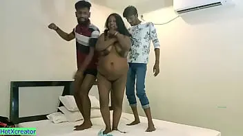 Auntys explicit Indian hot dance leads to a threesome adult party